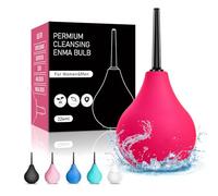 Enema Bulbo de 224ml,Enema para limpieza, Limpiador para Anal y Vaginal, Ducha Vaginal de Silicona, Forma rápida de aliviar el estreñimiento para Limpieza de Colon en Hombres y Mujeres (Rosa)