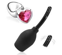 Enema Bulbo+Plug Kit,Enemas bulbo para hombres y mujeres,Enema Bulbos Lavativa Ducha de Silicona,Enemas para Limpieza de Colon Ducha Anal,Kit duchas Íntima Hombres o Mujeres