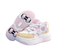 ENEN 2026 Zapatillas con Ruedas Niña Niños, Corazón Zapatos con Ruedas para Niñas Niño, 31-40 EU Zapatillas Patines Multifuncionales Bambas de Moda (Rosa,31)