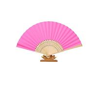 ENEN Abanicos de Mano, Abanicos Boda para Invitados 5/10 Piezas, Abanicos de Madera Retro, Abanicos Plegable Baratos para Verano, Bodas, Baile, Decoración (10 Pieza,Rosa)