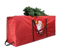 ENEN Bolsa Arbol de Navidad para Guardar Arboles Artificial Hasta 7.5 ft, Lindo Patrón de Papá Noel Impermeable Poliéster con Doble Cremallera para Guardar Adornos Navideños (Rojo,122x51x38cm)