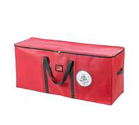 ENEN Bolsa Arbol de Navidad para Guardar Arboles Artificiales Hasta 7.5 ft, Gruesa Tela Oxford Impermeable Antipolvo con Doble Cremallera, para Guardar Adornos Navideños (Rojo,122x52x37cm)