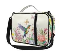 ENEN Bolsa para Biblia, Patrón Colibrí Funda de Biblia con Cremallera, Asa y Bandolera Desmontable - Bolso Biblia Cubierta de Biblia Estuche Protector para Biblia Multifuncional (Flores)