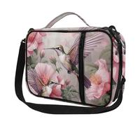 ENEN Bolsa para Biblia, Patrón Colibrí Funda de Biblia con Cremallera, Asa y Bandolera Desmontable - Bolso Biblia Cubierta de Biblia Estuche Protector para Biblia Multifuncional (pájaro Morado)