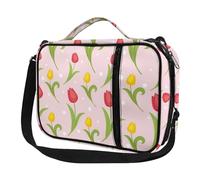 ENEN Bolsa para Biblia, Patrón Flores de Tulipán Funda de Biblia con Cremallera, Asa y Bandolera Desmontable - Bolso Biblia Cubierta de Biblia Fundas de Biblias (Dibujos Animados)