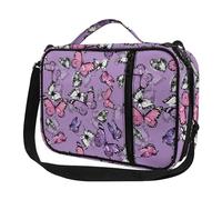 ENEN Bolsa para Biblia,Patrón Mariposa Funda de Biblia con Cremallera, Asa y Bandolera Desmontable - Bolso Biblia Cubierta de Biblia Estuche Protector para Biblia Multifuncional (Mariposa Morada)
