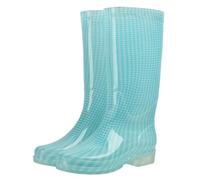 ENEN Botas de Agua Mujer Hombre Altas 35-46, Botas de Goma para Lluvia Antideslizantes Zapatos de Lluvia Impermeable para Trabajo, Jardin, Jardineria (Cuadrícula azul,36)