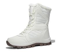 ENEN Bottes de Neige Imperméable Femme Homme 35-44, Bottes Femme Hiver Fourré Antidérapantes Semelle en Caoutchouc Chaude Confortable pour Extérieur, Randonnée (2481 Blanco,36)