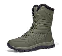 ENEN Bottes de Neige Imperméable Femme Homme 35-44, Bottes Femme Hiver Fourré Antidérapantes Semelle en Caoutchouc Chaude Confortable pour Extérieur, Randonnée (2481 Verde militar,43)