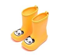 ENEN Bottes de Pluie Enfant pour Garçon et Fille, Taille 22-27 Bottes de Caoutchouc Enfant Impérmeables Semelle Antidérapant pour Maternelle, l'École, l'Extérieur (Panda Amarillo,25)