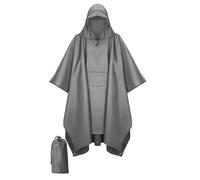 ENEN Chubasquero Impermeable Hombre Mujer, Chubasquero Capa Adulto Largo Plegable Reutilizable Casual para Running, Camping, Senderismo, Viajes (Gris)