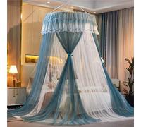 ENEN Cortinas de Cama con Dosel, Diseño de Doble Capa y Múltiples Aberturas Mosquitera con Dosel Dosel para Cama Mosquitera Cama Doble Plegable Dosel de Princesa Mosquitera para Cama (Azul oscuro)