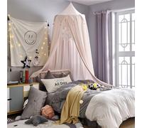 ENEN Dosel para Cama Infantil Niñas Nórdico de Color Sólido Dosel de Cama Princesa Cúpula Mosquitera,Tienda para Juegos, Lectura, Dormitorio Infantil, Vestidor, Altura 250 cm (Rosa Claro)
