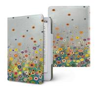 ENEN Funda para 7"/6.8" Kindle Paperwhite, PU Estuche con Correa de Mano, Carcasa Protectora Soporte Tapa Vertical, Pinturas al Óleo en 3D Funda Universal para Readers (Amarillo-Naranja)
