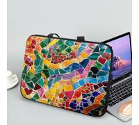 ENEN Funda Portatil 10-17 Pulgadas, 3D Estampado Funda Portatil Impermeable, Funda Protectora Maletin PC con Correa para Hombro y Bolsillos para Accesorios (Mosaico,10 Pulgadas)