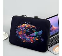 ENEN Funda Portatil 10-17 Pulgadas, Estampado de Luna Funda Portatil Impermeable, Funda Protectora Maletin PC con Correa para Hombro (Pájaro,12 Pulgadas)