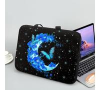 ENEN Funda Portatil 10-17 Pulgadas, Estampado de Luna Funda Portatil Impermeable, Funda Protectora Maletin PC con Correa para Hombro (Mariposa,10 Pulgadas)