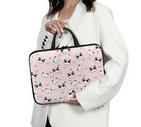 ENEN Funda Portatil 10-17 Pulgadas, Impresión de Panda Funda Portatil Impermeable, Funda Protectora Maletin Portatil (13 Pulgadas,Rosa 3)