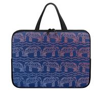 ENEN Funda Portatil Estampado Conejo, Funda Portatil 3D Elefante Bohemio 10-17 Pulgada Bolsas para Ordenador con Asa para Trabajar, Estudiar (Azul-Rosa,13’’)