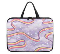 ENEN Funda Portatil Estampado Conejo, Funda Portatil Estampado 3D de Arcoíris 10-17 Pulgada Bolsas para Ordenador con Asa para Trabajar, Estudiar (Cinta 1,10’’)