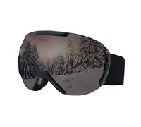 ENEN Gafas de Esqui para Hombre Mujer, 100% Protección UV Snowboard Nieve Espejo OTG Viento Antivaho Gafas Esqui para Esquiar Snowboard Deportes de Invierno (7028 Negro)
