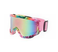 ENEN Gafas de Esqui para Hombre Mujer, 100% Protección UV Snowboard Nieve Espejo OTG Viento Antivaho Gafas Esqui para Esquiar Snowboard Deportes de Invierno (C)