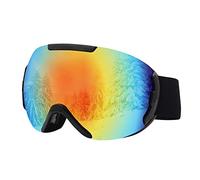 ENEN Gafas de Esqui para Hombre Mujer, 100% Protección UV Snowboard Nieve Espejo OTG Viento Antivaho Gafas Esqui para Esquiar Snowboard Deportes de Invierno (7028 Rojo)