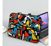 ENEN Impresión de Geometría Funda Portatil 10-17 Pulgadas, Funda Portatil Impermeable, Funda Protectora Maletin Portatil (Azul Amarillo,13 Pulgadas)