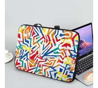 ENEN Impresión de Geometría Funda Portatil 10-17 Pulgadas, Funda Portatil Impermeable, Funda Protectora Maletin Portatil (Rojo Naranja,15 Pulgadas)