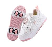 ENEN Mariposa Zapatillas con Ruedas Niña Niños, Zapatos con Ruedas para Niñas Niño, Zapatillas Patines Multifuncionales Bambas de Moda (Rosa Blanco,40)