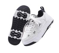 ENEN Mariposa Zapatillas con Ruedas Niña Niños, Zapatos con Ruedas para Niñas Niño, Zapatillas Patines Multifuncionales Bambas de Moda (Blanco Negro,35)