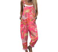 ENEN Mono de Maternidad para Mujer, Estampado Floral Peto de Maternidad Casual Maternity Jumpsuit Pantalones Premama Embarazada, Holgados de Pierna Ancha Pantalones (Palmera de coco,5XL)