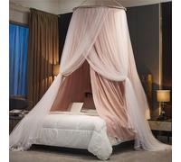 ENEN Mosquitera Dosel para Cama Infantil Niñas, Colgante Dosel de Cama Cúpula Princesa para Habitación Niños, Tienda para Juego, Lectura, Dormitorio, Vestidor, Altura 270 cm (Rosa)