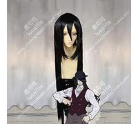 Enen No Shouboutai Fire Force Jocker negro largo recto resistente al calor pelo sintético Cosplay Prop Halloween + gorra de peluca gratis