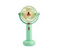 ENEN Silenciosa Ventilador de Mano Mini,Ventilador Portátil de Mano Personal con Base,5 Velocidades Pequeño,para Exterior Casa Viaje Oficina Camping Escuela, Hacia Arriba Hacia Abajo (Verde Claro)