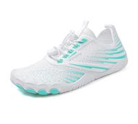 ENEN Zapatillas Barefoot Mujer Hombre 36-42, Zapatillas Minimalistas Verano Mujer Hombre Adulto Transpirable Antideslizante para Actividades al Aire Libre Nadar AcuáTicos Playa (40,812 Blanco Verde)