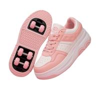 ENEN Zapatillas con Ruedas Niña Niños, Transpirable Zapatos con Ruedas para Niñas Niño, Verano Zapatillas Patines 6 Roues, Multifuncionales Bambas 31-41 EU (Rosa,39)
