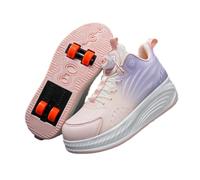 ENEN Zapatos con Ruedas Exterior Zapatillas con 4 Ruedas para Niños y Niña, Moda Zapatillas de Correr al Aire Libre de Patinaje sobre Ruedas Multifuncionales en Dos