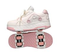 ENEN Zapatos con Ruedas para Niños y Niñas | Zapatillas con 4 Ruedas ,Zapatillas de Skateboard Correr al Aire Libre Retráctil de Patinaje sobre Ruedas Multiusos 2 en 1