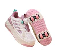 ENEN Zapatos con Ruedas para Niños y Niñas | Zapatillas con 4 Ruedas ,Zapatillas de Skateboard Correr al Aire Libre Retráctil de Patinaje sobre Ruedas Multiusos 2 en 1