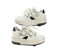 ENEN Zapatos con Ruedas Zapatillas con 2 Ruedas para niños y niña,Zapatillas de Correr al Aire Libre de Patinaje sobre Ruedas multifuncionales en Dos (9918 Negro,37)