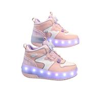 ENEN Zapatos con Ruedas Zapatillas con 2 Ruedas para niños y niña,Zapatillas de Correr al Aire Libre de Patinaje sobre Ruedas multifuncionales en Dos (Rosa,39)