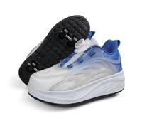 ENEN Zapatos con Ruedas Zapatillas con 4 Ruedas para Niños y Niña, Moda Exterior Zapatillas de Correr al Aire Libre de Patinaje sobre Ruedas Multifuncionales en Dos