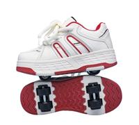 ENEN Zapatos con Ruedas Zapatillas con 4 Ruedas para niños y niña,Zapatillas de Correr al Aire Libre de Patinaje sobre Ruedas multifuncionales en Dos (9953 Rojo,40)