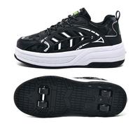 ENEN Zapatos con Ruedas Zapatillas con 4 Ruedas para Niños y Niña, Zapatillas de Correr al Aire Libre de Patinaje sobre Ruedas Multifuncionales en 4 Ruedas | 30-42 EU