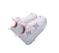 ENEN Zapatos con Ruedas Zapatillas con 4 Ruedas para niños y niña,Zapatillas de Correr al Aire Libre de Patinaje sobre Ruedas multifuncionales en Dos (813 Rosa,33)