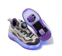 ENEN Zapatos con Ruedas, Zapatillas con 4 Ruedas para Niños y Niña, Zapatillas de Correr al Aire Libre de Patinaje sobre Ruedas Multifuncionales en 4 Ruedas Tallas 29-37 EU