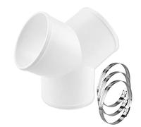 Enenes Conector de conducto, divisor de conducto de 3 vías para manguera de ventilación de ventilador de escape, secadora, 4 pulgadas de diámetro, viene con 3 abrazaderas de manguera (4 pulgadas)