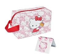 ENENSET Stitch - Bolsa de cosméticos de viaje de gran capacidad, bolsa de cosméticos de dibujos animados con cremallera, bolsa de aseo de viaje de poliuretano, organizador de accesorios de maquillaje,