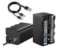 ENEOGN NP-F750 Baterías de Repuesto USB-C con Carga Directa de 5600mAh (Paquete Doble) para NP-F750, Compatibles con Sony CCD-TRV815, DCR-TRV9, CCD-TR3, CCD-TRV82, DCR-TRV900, CCD-TR3000, CCD-TRV85.